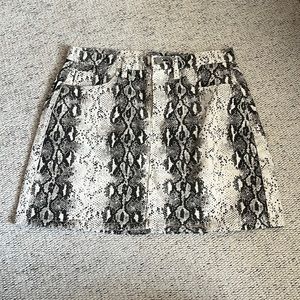 Snake print mini Jean skirt
